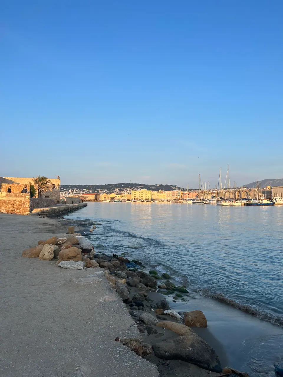 Crystal-clear turquoise water at a beach near Chania, Crete
